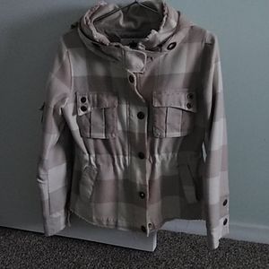 BB Dakota hooded plaid jacket.